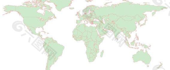 绿世界地图的免费矢量