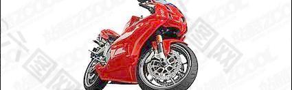 鲜艳的红色摩托车