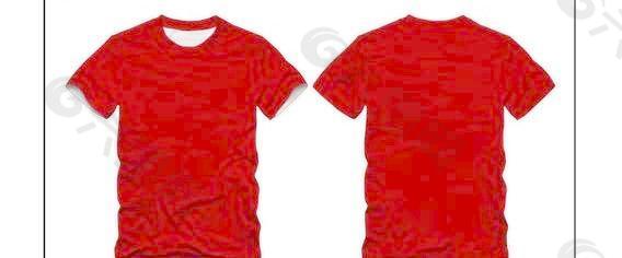 红色的T恤模板免费矢量