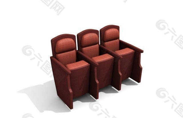 豪华影院公共座椅3D模型