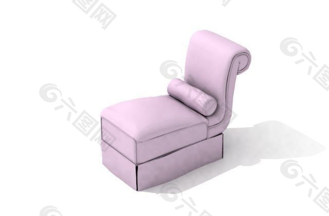 粉色可爱沙发模型