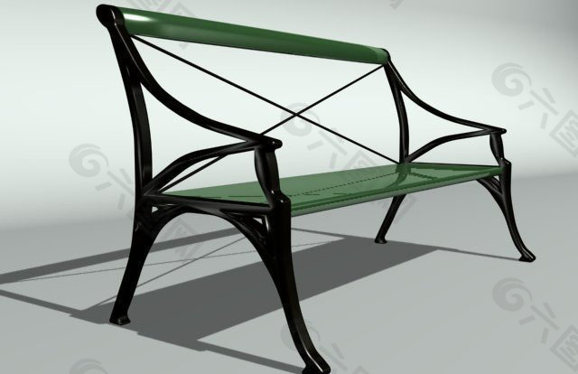 铁架公共座椅3D模型