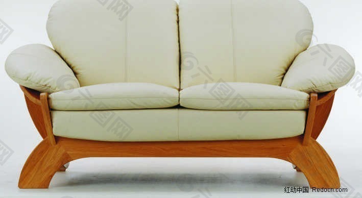 欧式白色双人沙发模型