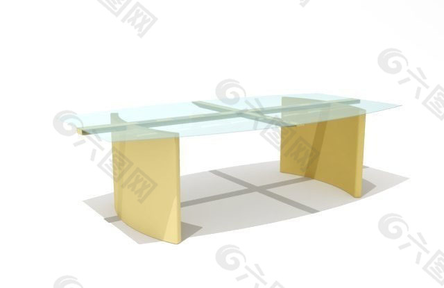 玻璃台面的桌子3D模型