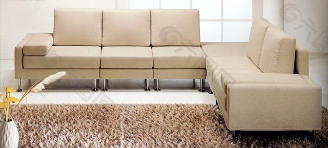 唯美现代风格转角沙发设计