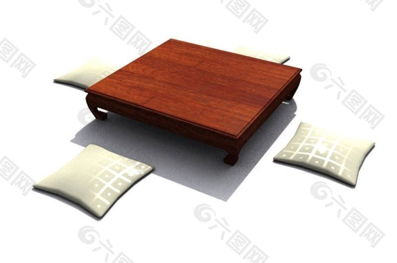 盘膝而坐的桌子3d模型