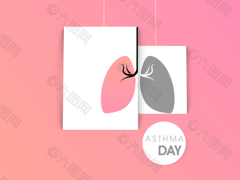 世界哮喘日肺造影向量