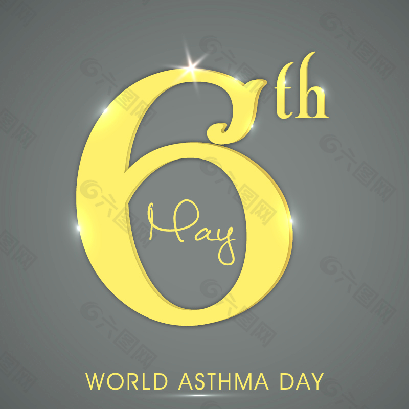 世界哮喘日日期设计矢量