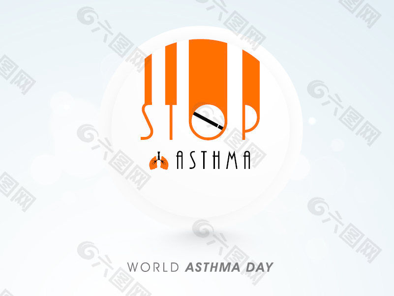 定喘世界哮喘日向量