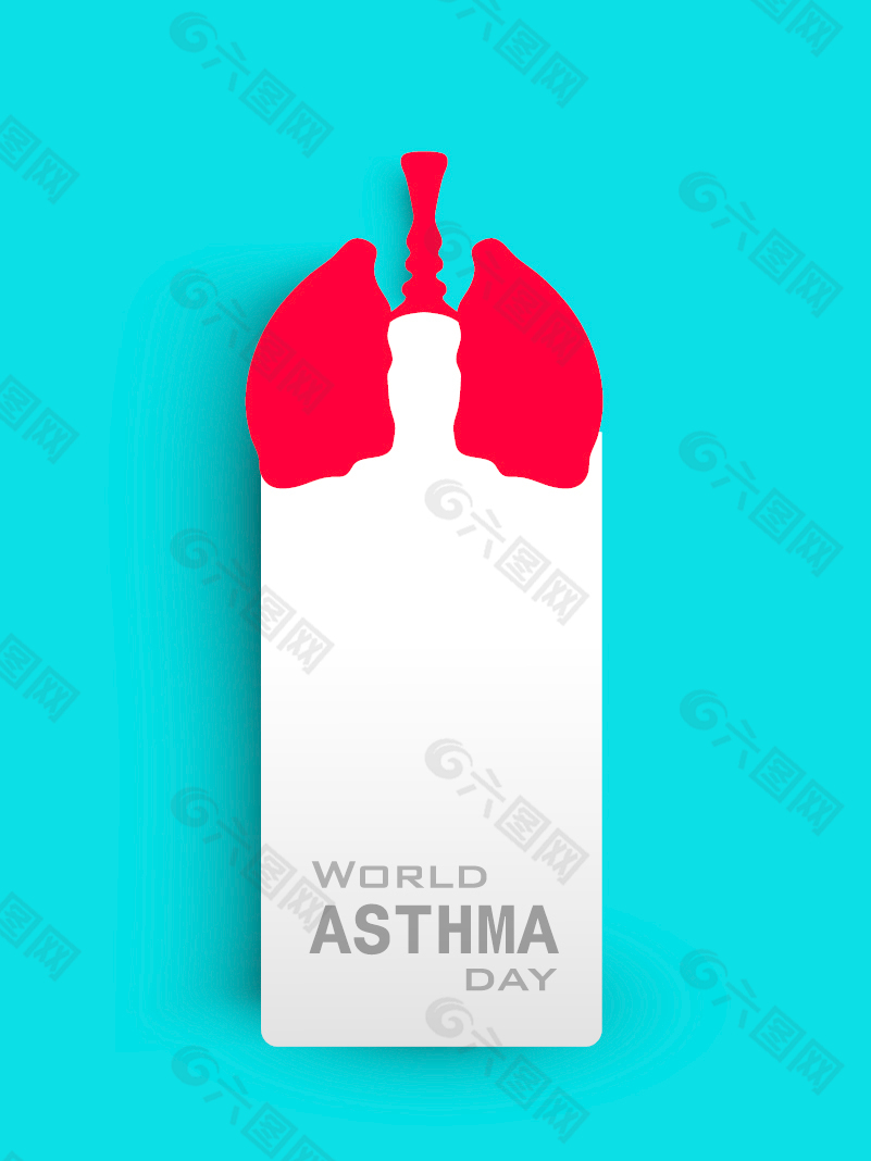 世界哮喘日红肺向量
