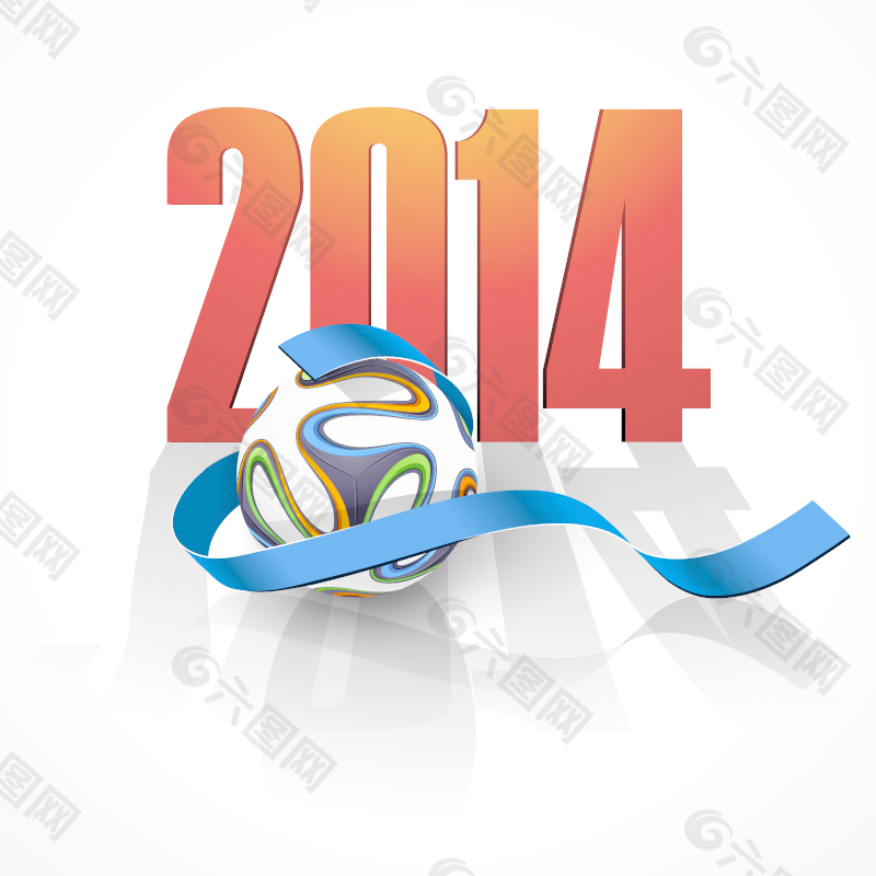 2014巴西足球丝带矢量