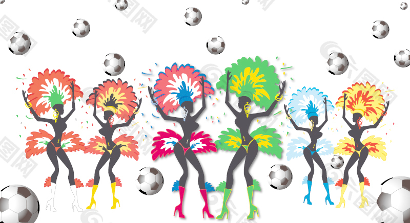 巴西舞蹈足球矢量