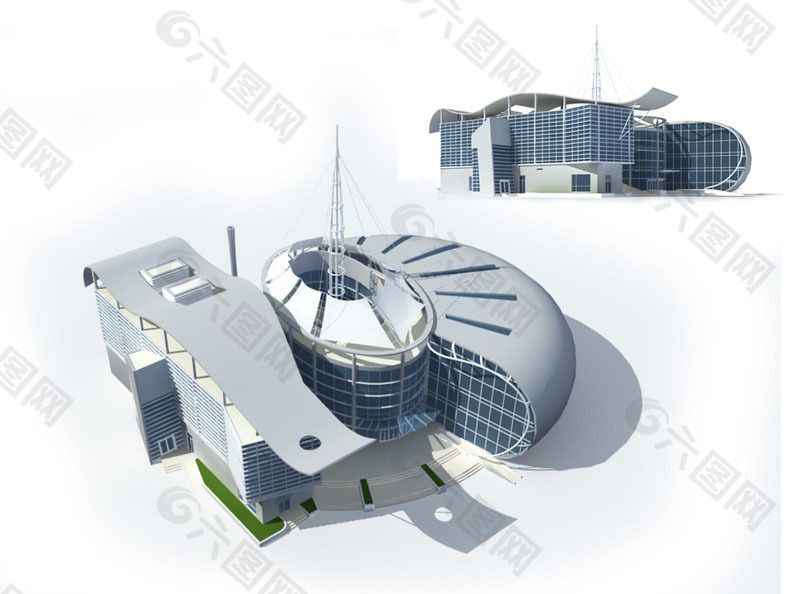 公共建筑3D立体模型