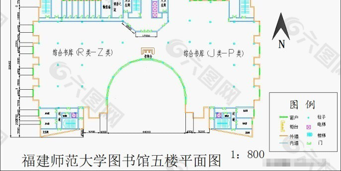 福建师范大学图书馆平面图