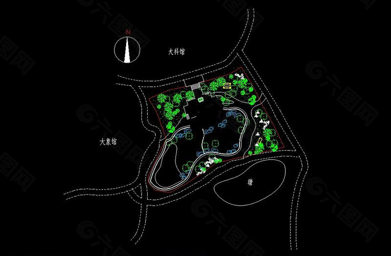 犀牛馆规划图城市景区CAD图
