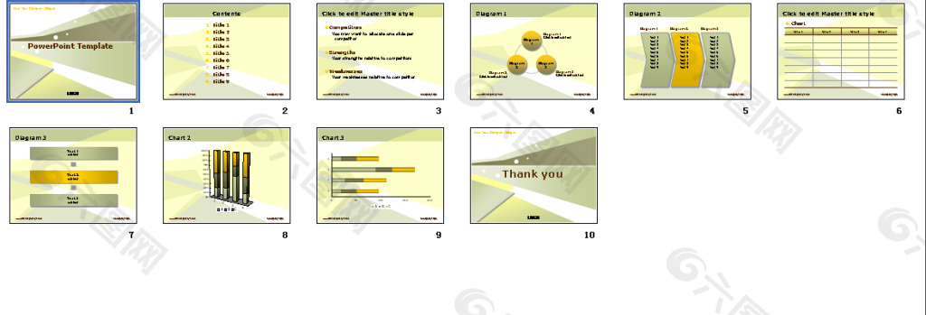 黄色PPT模板