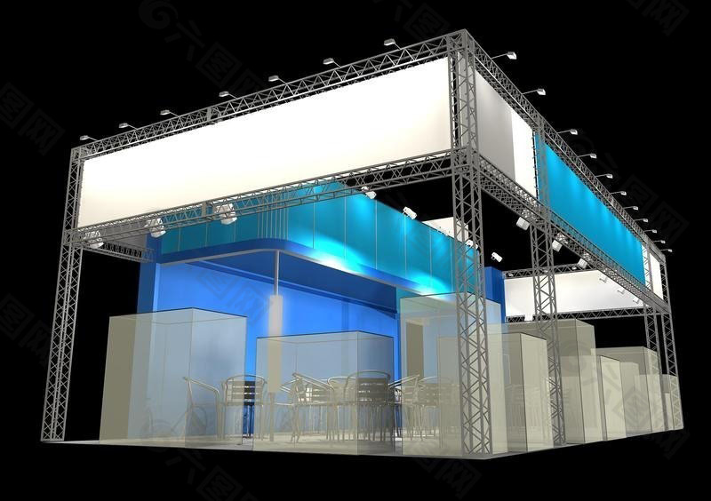 蓝色科技产品展厅max模型