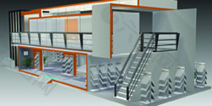 大型双层展厅设计效果图3D模型