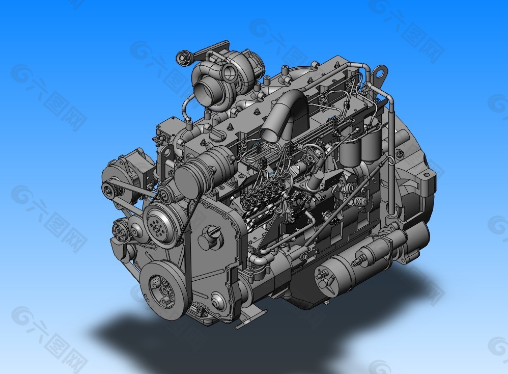 柴油发动机3D模型
