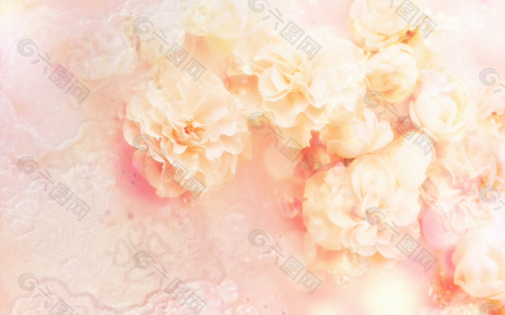 粉色花朵梦幻背景图