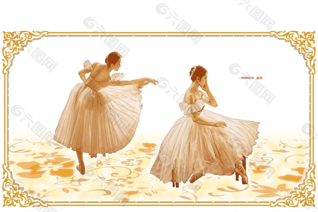 陶瓷花片 欧式框 芭蕾舞