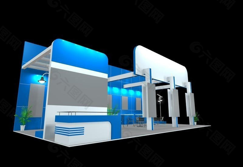 蓝色科技产品展厅max模型
