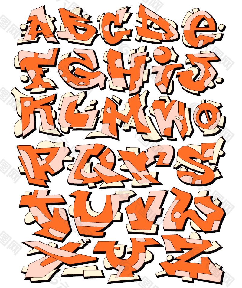 创造性的橙色字母矢量
