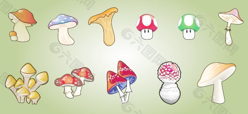 矢量卡通蘑菇