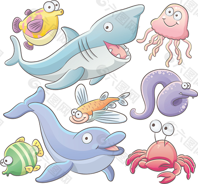 漫画5的海洋动物平面广告素材免费下载 图片编号 六图网