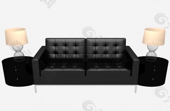 现代简约黑色沙发