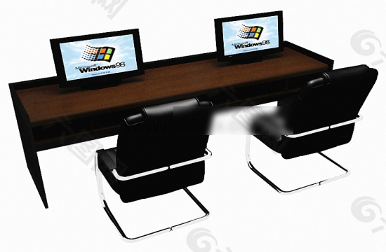 现代简易的电脑桌设计