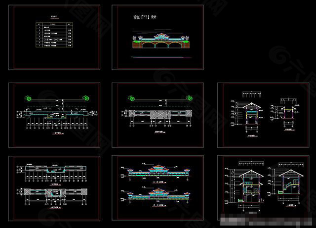 廊桥cad图纸