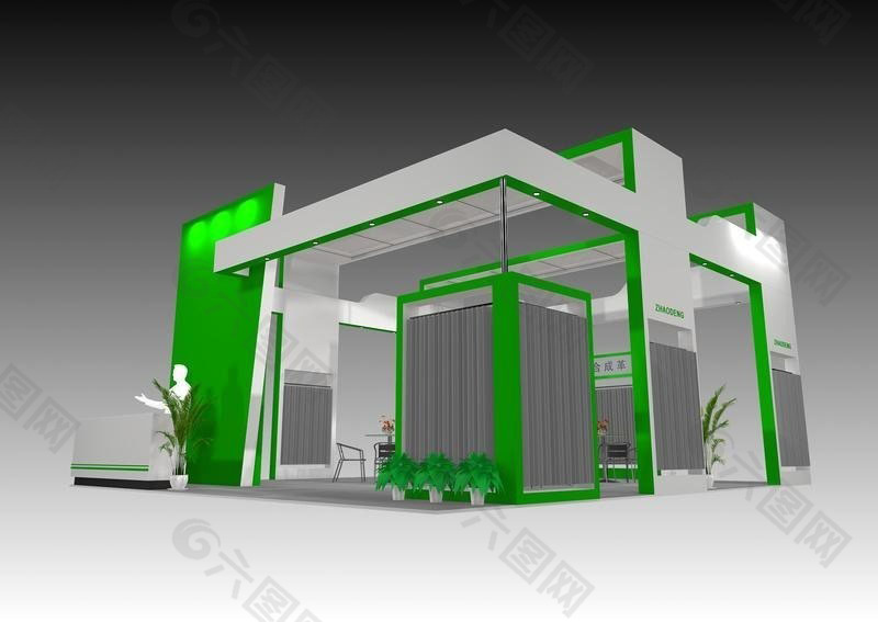 绿色IT电子产品展台特装设计模型