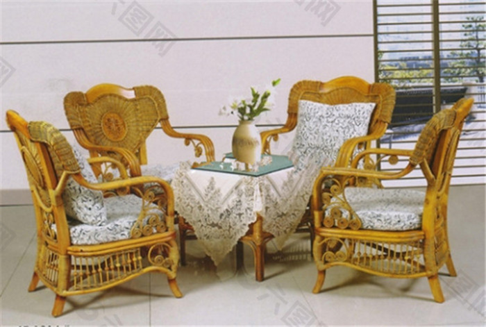 藤条桌椅装饰素材