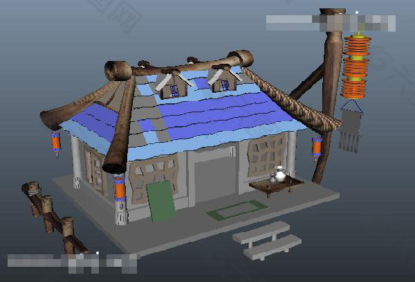 房屋建筑3D游戏模型