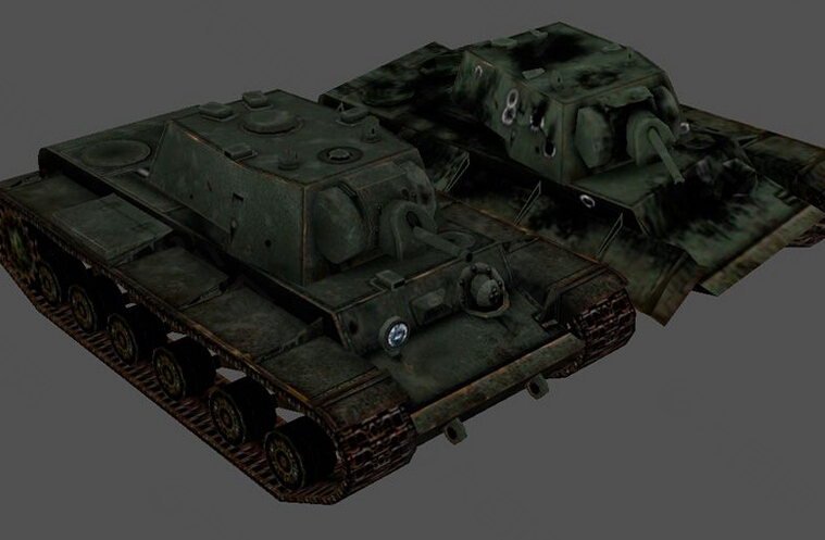 小型坦克带炸毁模型