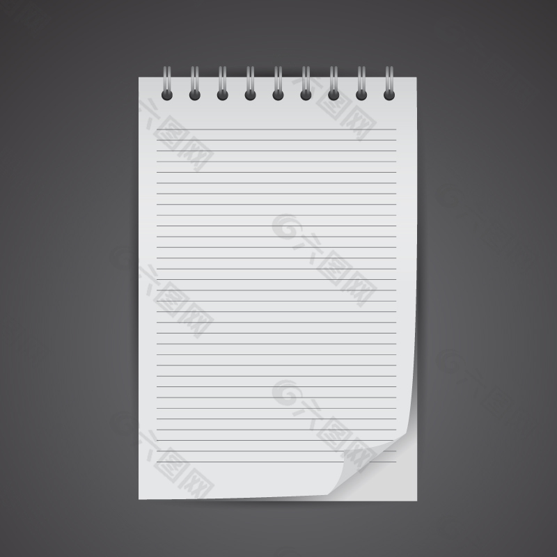 折角活页笔记本设计矢量素材