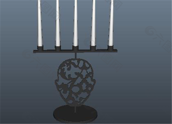 蜡烛花纹托游戏模型