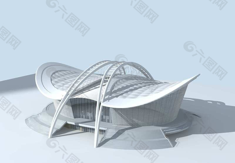 图书馆建筑群3D模型设计