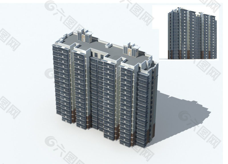 现代高层住宅区建筑3D模型设计