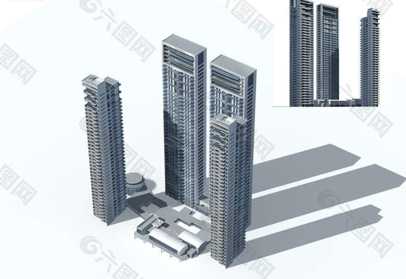 时尚现代风格公建模型3D模型下载