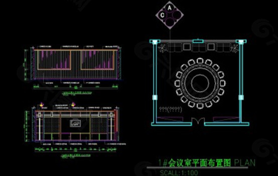 二层1楼会议室AC立面图