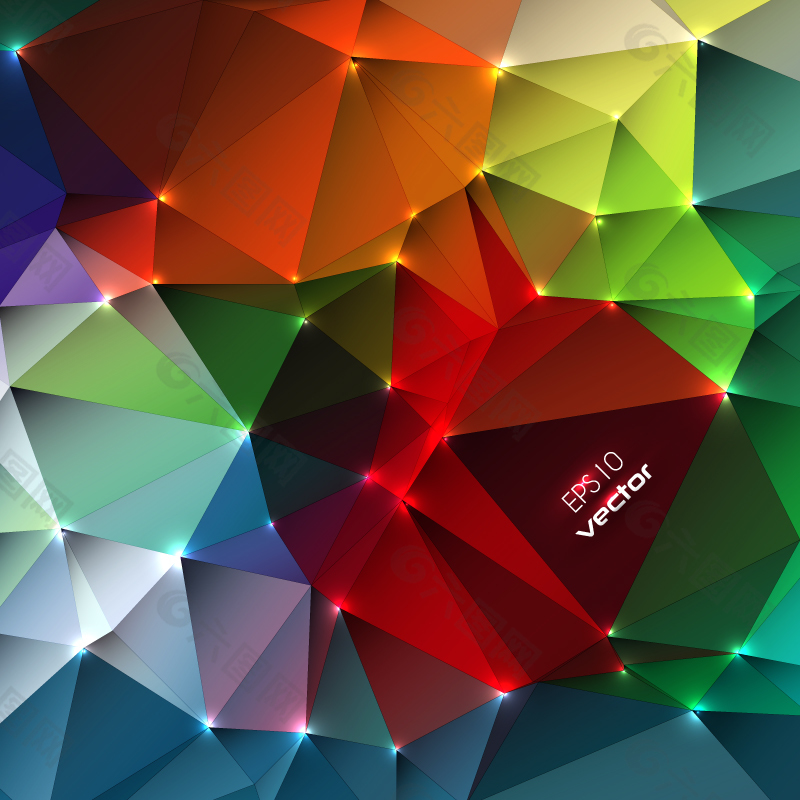 彩色抽象几何体背景矢量素材