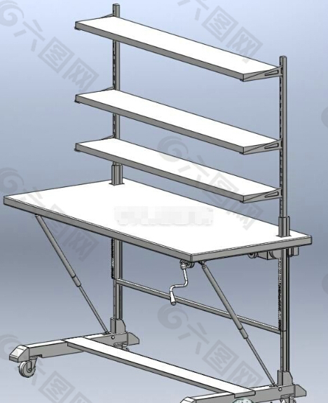 手摇升降式工作台3D模型