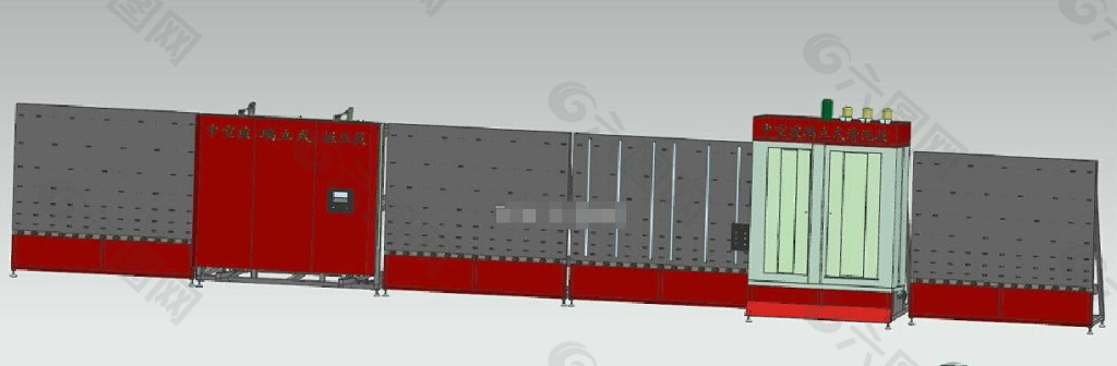 中空玻璃1600生产线3D模型