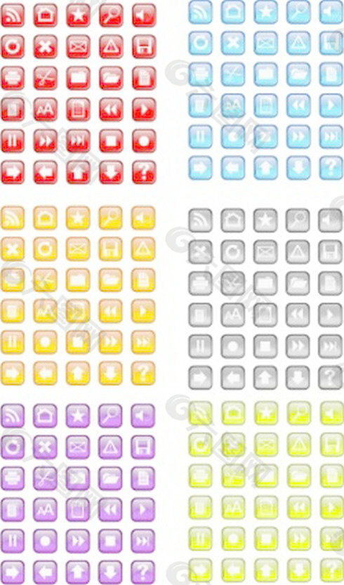 30免费Vidro图标矢量包六种颜色