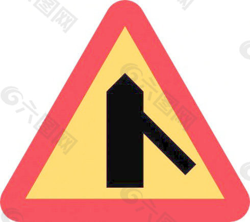 两条道路标志剪贴画