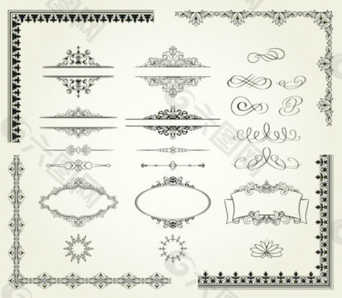 europeanstyle矢量花边图案24