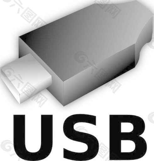 三维的USB输入输出插头剪贴画
