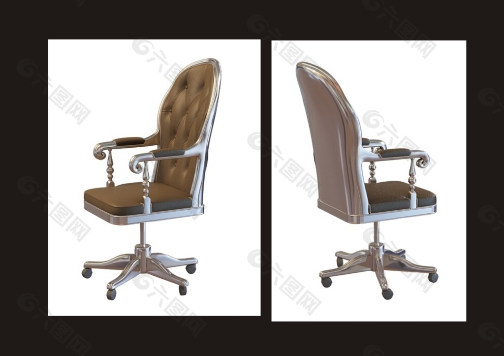欧式时尚办公椅3d模型